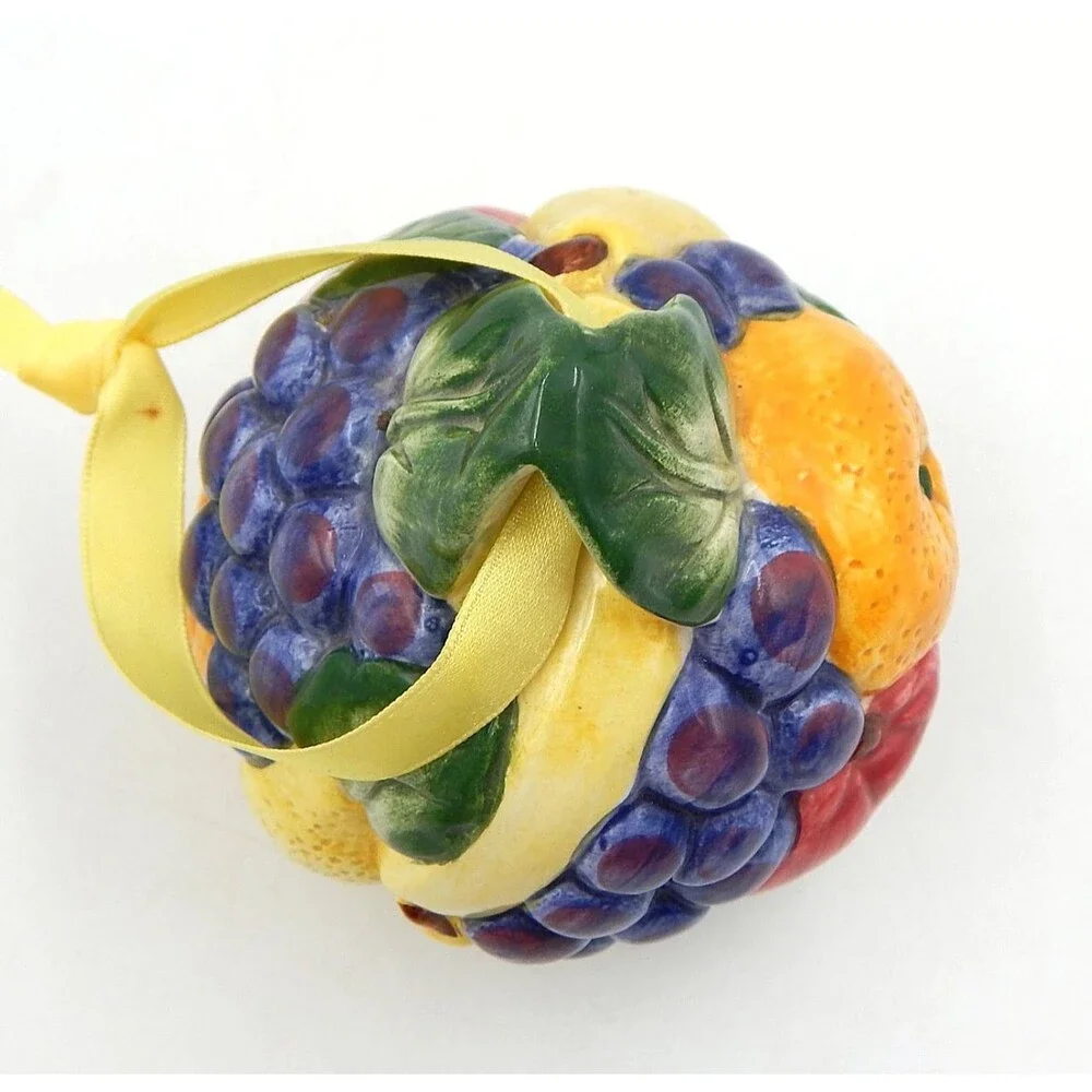 Fitz And Floyd Figurine Hand Painted Pomander Ceramic Caribbean Fruit 1989